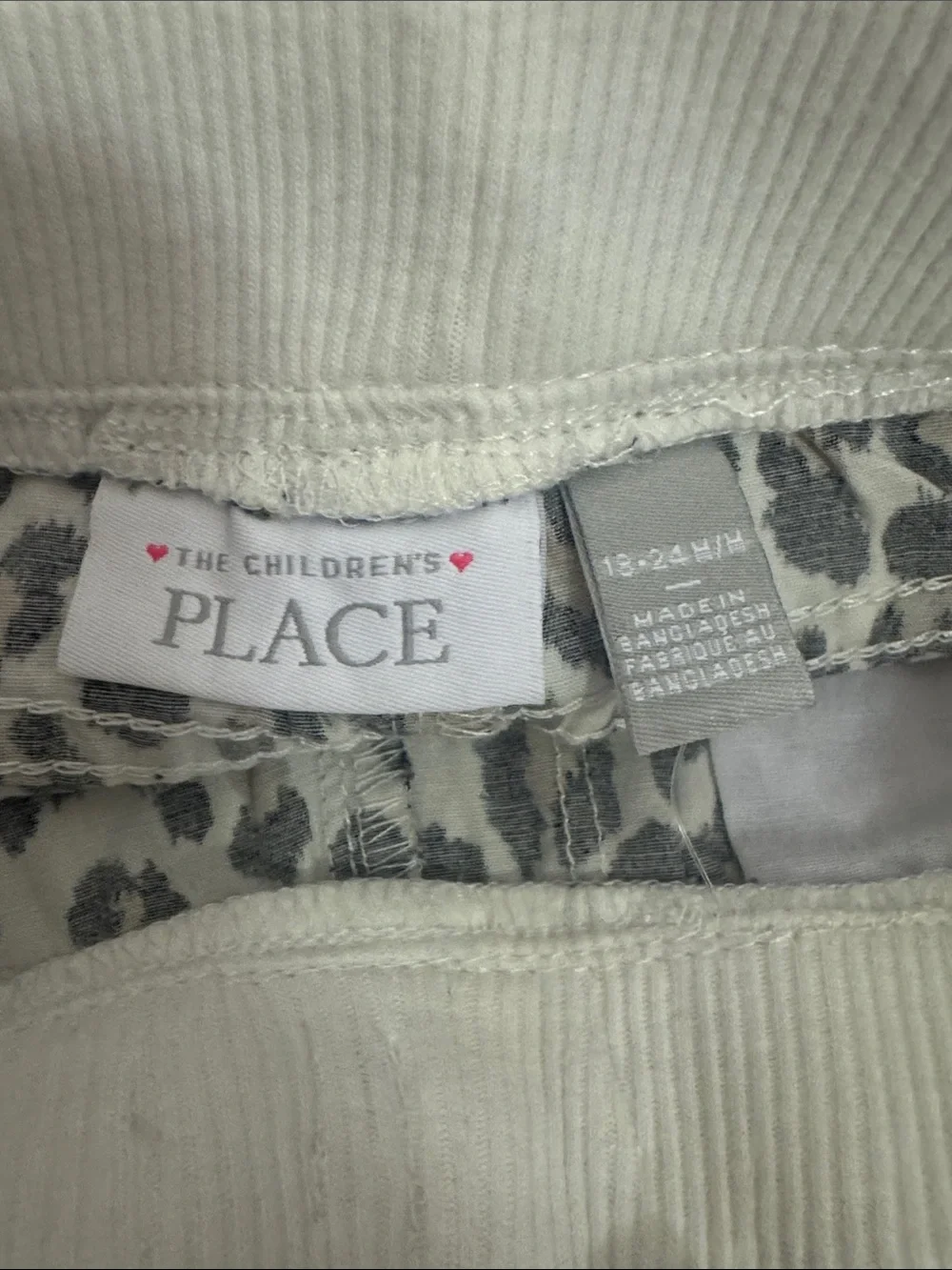 The Children's Place Leopard Print Knit Shorts in White/Black/Tan